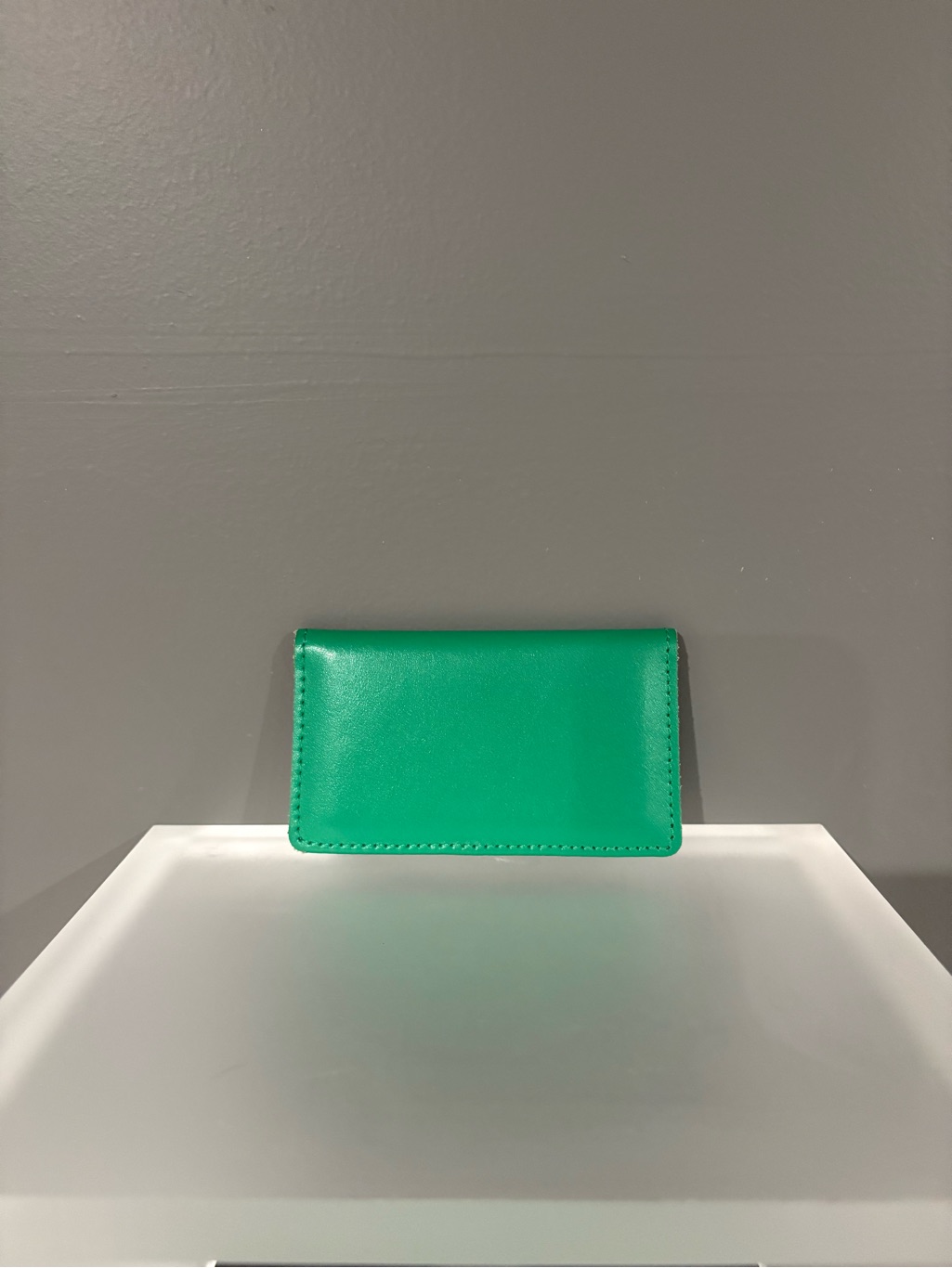 Leather Key  Card Holder In Green